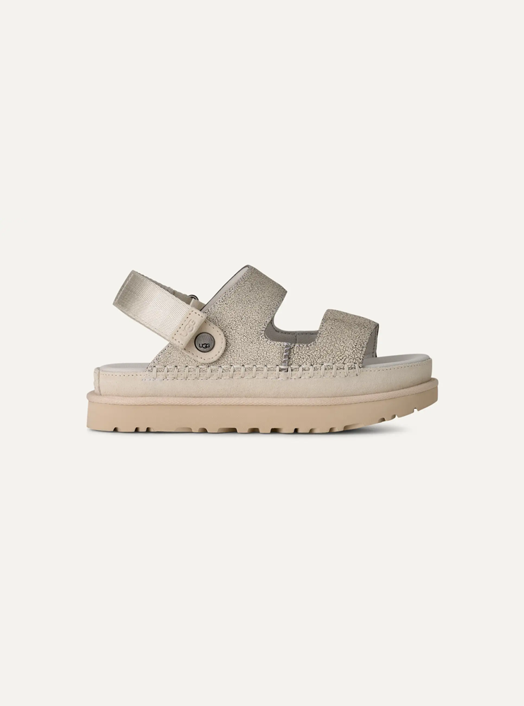 Goldenstar Crackle Glide Women's Leather Sandals – Crackle White 2.5 | Lastorai