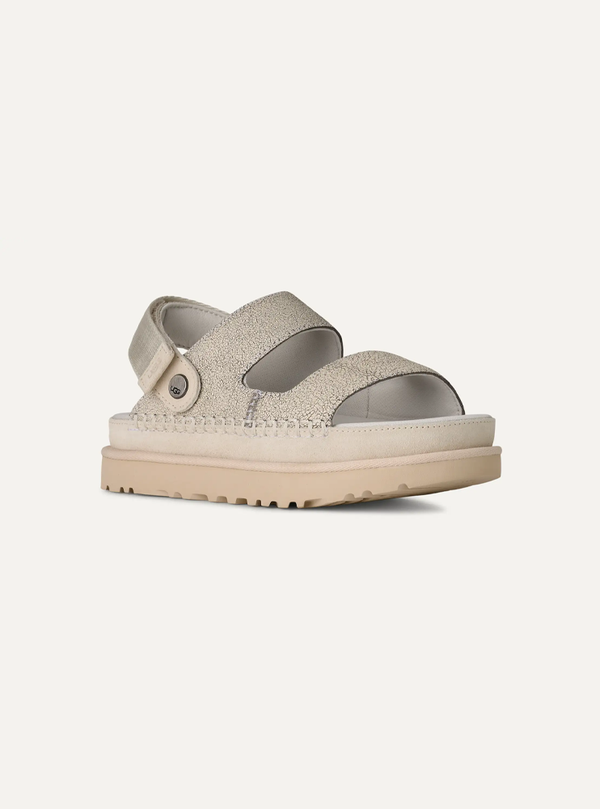 Goldenstar Crackle Glide Women's Leather Sandals – Crackle White 6.5 | Lastorai