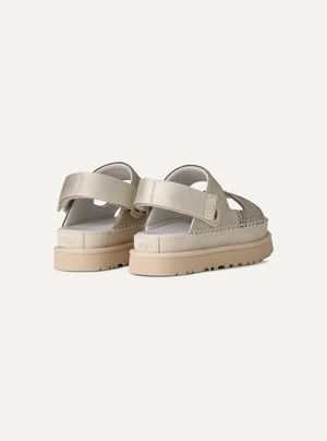 Goldenstar Crackle Glide Women's Leather Sandals – Crackle White 5 | Lastorai