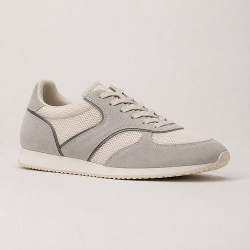 Aster low-profile trainer in stone, side view