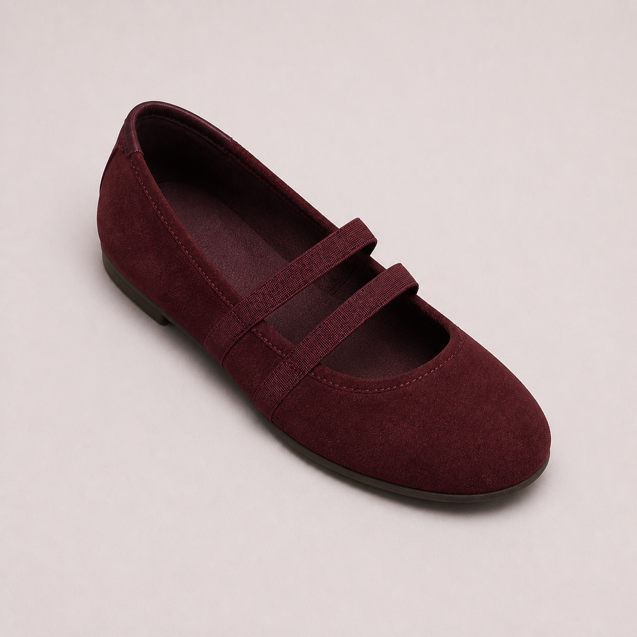 Elara burgundy ballet flat, top view