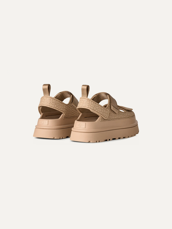 GoldenGlow Croc Embossed Women's Sandals – Mustard Seed 4 | Lastorai