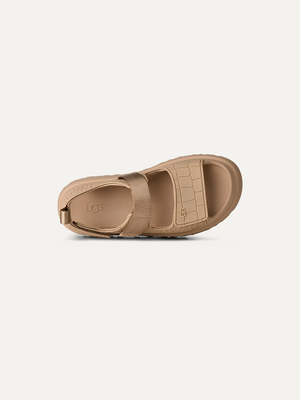 GoldenGlow Croc Embossed Women's Sandals – Mustard Seed 5 | Lastorai