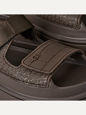 GoldenGlow Croc Embossed Women's Sandals – Mustard Seed 9 | Lastorai
