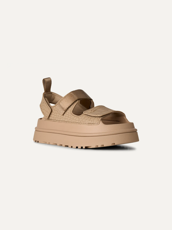 GoldenGlow Croc Embossed Women's Sandals – Mustard Seed 3 | Lastorai